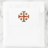 Sticker Rectangulaire Ver 3 - Croix de Jérusalem - Retour clair (Sac)