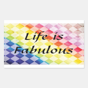 Sticker Rectangulaire Vérificateurs arc-en-ciel