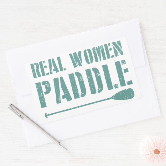 Sticker Rectangulaire Véritables Femmes Paddle (Enveloppe)
