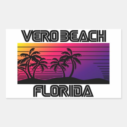 Sticker Rectangulaire Vero Beach Floride (Devant)