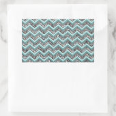 Sticker Rectangulaire Verre coupé foncé et Zigzag Turquoise (Sac)