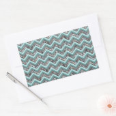 Sticker Rectangulaire Verre coupé foncé et Zigzag Turquoise (Enveloppe)