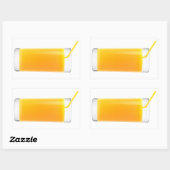 Sticker Rectangulaire Verre de jus d'orange (Feuille)