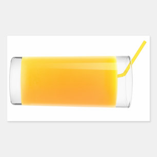 Sticker Rectangulaire Verre de jus d'orange