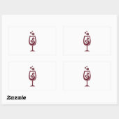 STICKER RECTANGULAIRE VERRE DE VIN (Feuille)