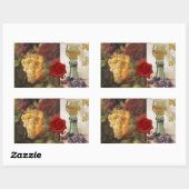 STICKER RECTANGULAIRE VERRE DE VIN, VIEUX VIGNOBLES VIGNOBLES MONOGRAMME (Feuille)