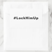 Sticker Rectangulaire Verrouillez-le #LockHimUp texte noir blanc minimal (Sac)