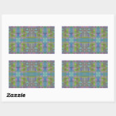 Sticker Rectangulaire Vert bleu violet géométrique (Feuille)