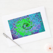 Sticker Rectangulaire Vert Citron Groovy Abstrait Rétro Tourbillon Liqui (Enveloppe)