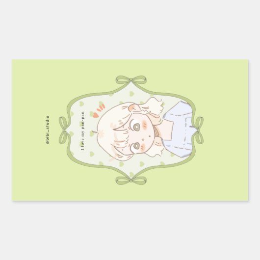 Sticker Rectangulaire Vert doux (Devant)