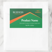Sticker Rectangulaire Vert professionnel avec rayure orange Entreprise (Sac)