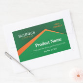 Sticker Rectangulaire Vert professionnel avec rayure orange Entreprise (Enveloppe)