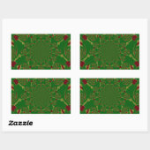 Sticker Rectangulaire Vert Vintage (Feuille)
