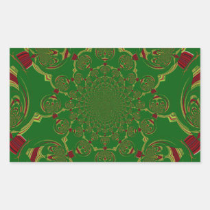 Sticker Rectangulaire Vert Vintage