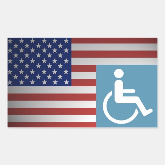 Sticker Rectangulaire Vétérinaire américain handicapé (Devant)
