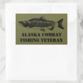 Sticker Rectangulaire Vétérinaire de la pêche de combat de l'Alaska (Sac)
