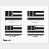 Sticker Rectangulaire Vétérinaire invalide et dangereux (Feuille)