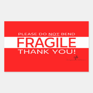 Sticker Rectangulaire Veuillez NE PAS Plier et Merci 1