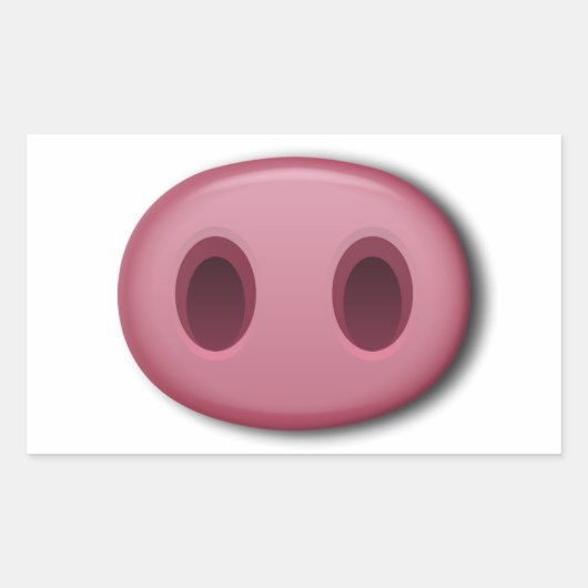 Sticker Rectangulaire Viande de porc rose (Devant)