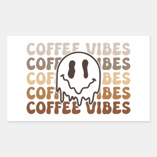 Sticker Rectangulaire Vibes café (Devant)