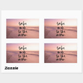 Sticker Rectangulaire Vibes côtières (Feuille)
