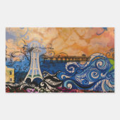 Sticker Rectangulaire Vibes Côtières, Flair Artistique (Devant)