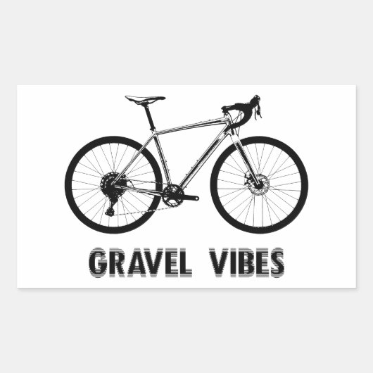 Sticker Rectangulaire Vibes de gravier Cyclisme (Devant)
