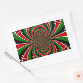 Sticker Rectangulaire Vibrant Kenya Vision : Drapeau kényan en miroir (Enveloppe)