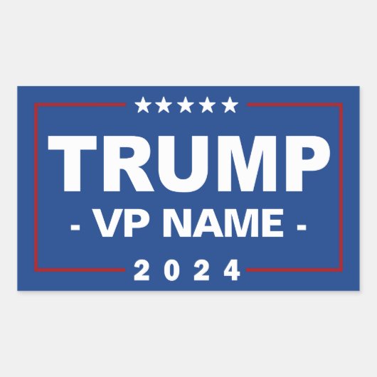 Sticker Rectangulaire Vice-président Trump 2024 sur mesure (Devant)