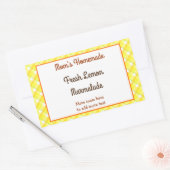 Sticker Rectangulaire Vichy jaune rétro modifiable (Enveloppe)