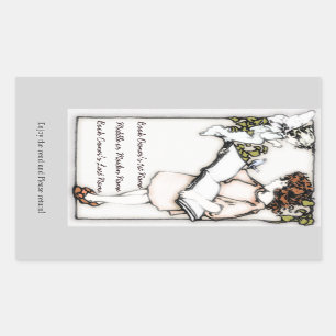 Sticker Rectangulaire Victorian Girl Lecture personnalisée Plaque