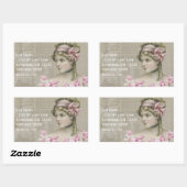 Sticker Rectangulaire Victorian Steampunk Lady Pink Adresse du journal (Feuille)