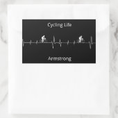 Sticker Rectangulaire Vie cyclable, Heartbeat personnalisable (Sac)