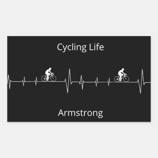 Sticker Rectangulaire Vie cyclable, Heartbeat personnalisable (Devant)
