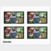 Sticker Rectangulaire Vie de papillon  (Feuille)