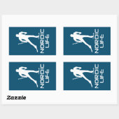 Sticker Rectangulaire Vie de ski nordique (Feuille)