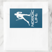 Sticker Rectangulaire Vie de ski nordique (Sac)