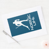 Sticker Rectangulaire Vie de ski nordique (Enveloppe)