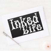 Sticker Rectangulaire Vie encrée Noir n Blanc (Enveloppe)