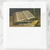 Sticker Rectangulaire Vie morte avec la Bible par Vincent Van Gogh (Sac)
