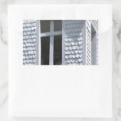 Sticker Rectangulaire vieille église blanche dans les montagnes (Sac)