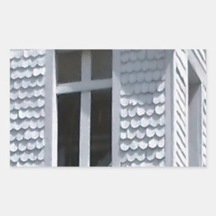 Sticker Rectangulaire vieille église blanche dans les montagnes