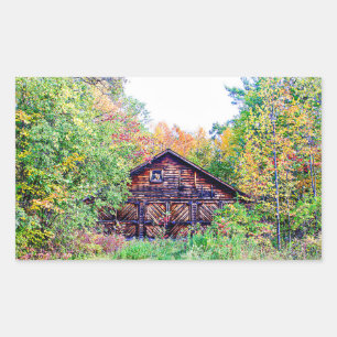 Sticker Rectangulaire Vieille grange à l'automne