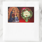 Sticker Rectangulaire VIERGE AVEC ENFANTS ET SAINTS MONOGRAM Émeraude ve (Sac)