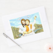 Sticker Rectangulaire Vierge Marie et l'enfant Jésus (Enveloppe)