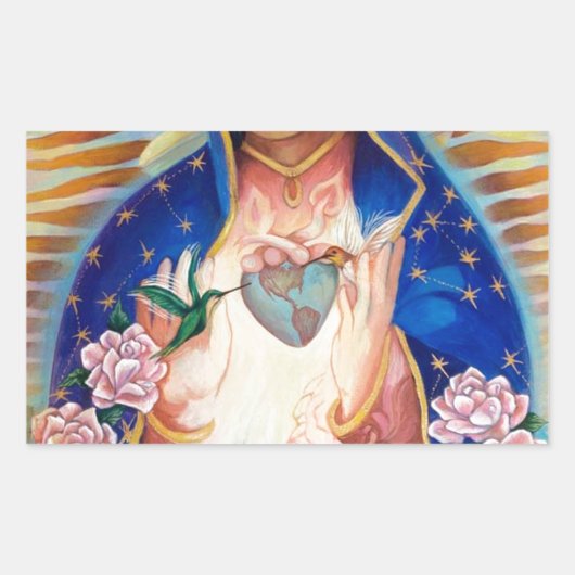 Sticker Rectangulaire Vierge Marie - Notre-Dame De Guadalupe (Devant)