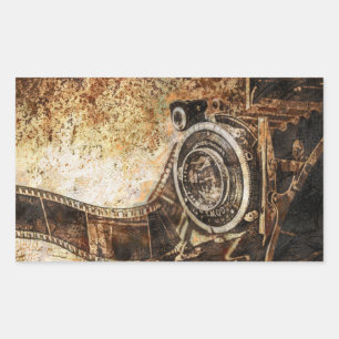 Sticker Rectangulaire Vieux appareil photo