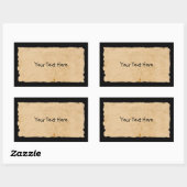 Sticker Rectangulaire Vieux papier en noir (Feuille)