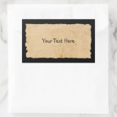 Sticker Rectangulaire Vieux papier en noir (Sac)