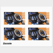 Sticker Rectangulaire Vieux Skool Rod chaud (Feuille)